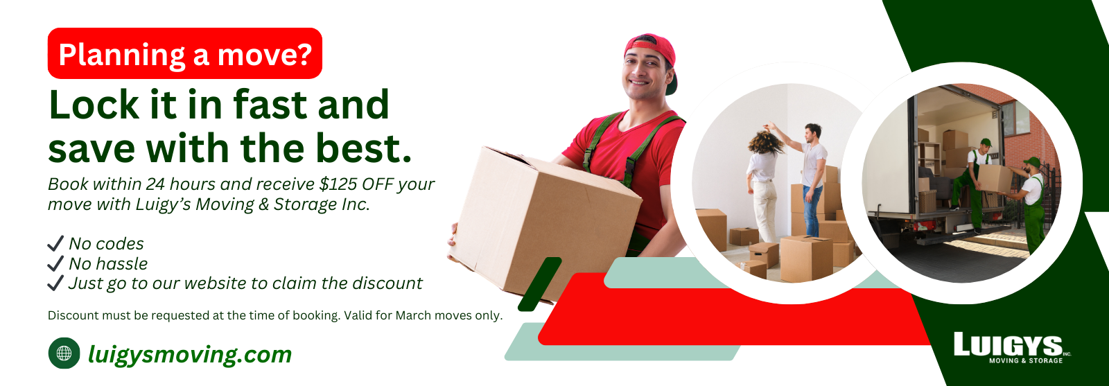Luigys moving and storage March special offer