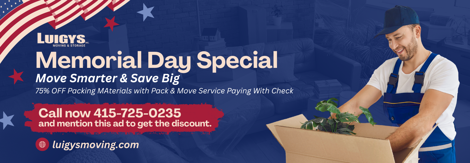 Luigys moving discounted rate promotion